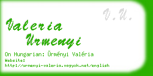valeria urmenyi business card