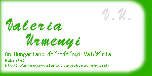 valeria urmenyi business card